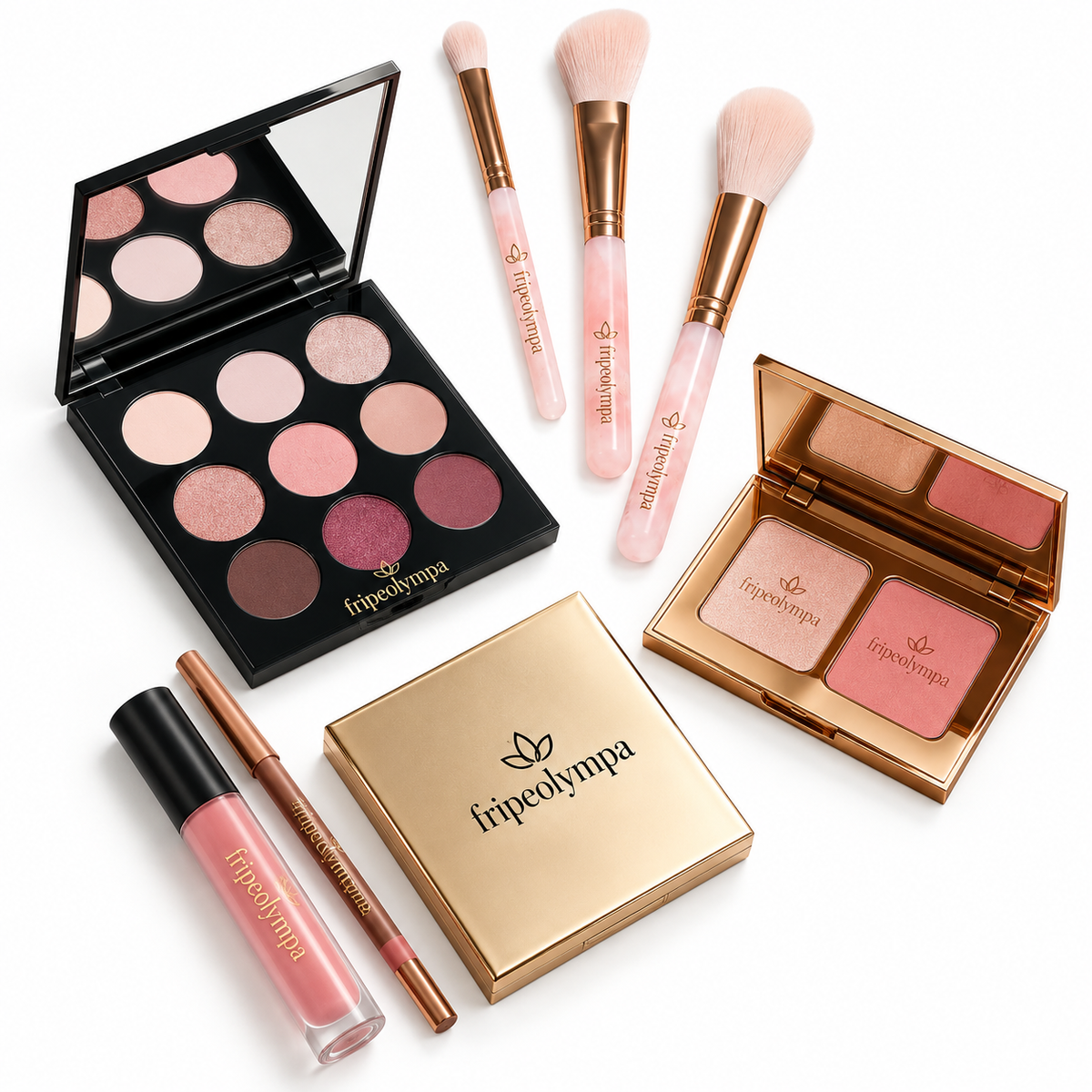 Fripeolympa Makeup Collection Palette Brush and Lip Set